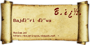 Bajári Éva névjegykártya